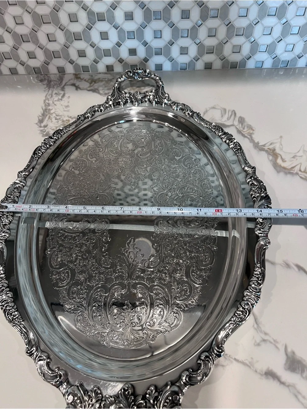 Baroque By Wallace Silver-plate 4-Piece Tea/Coffee Set w/ Tray  Vintage
